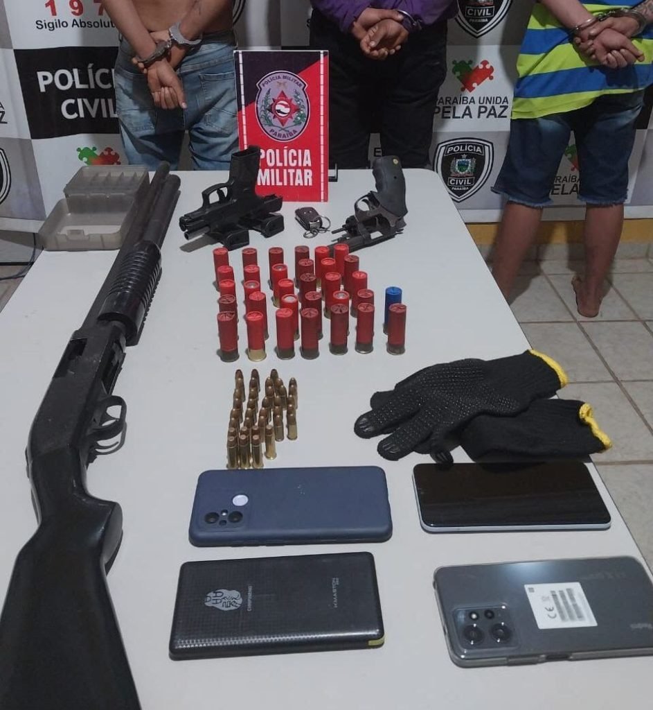 Polícia prende trio suspeito de atirar em via pública em Catolé do Rocha