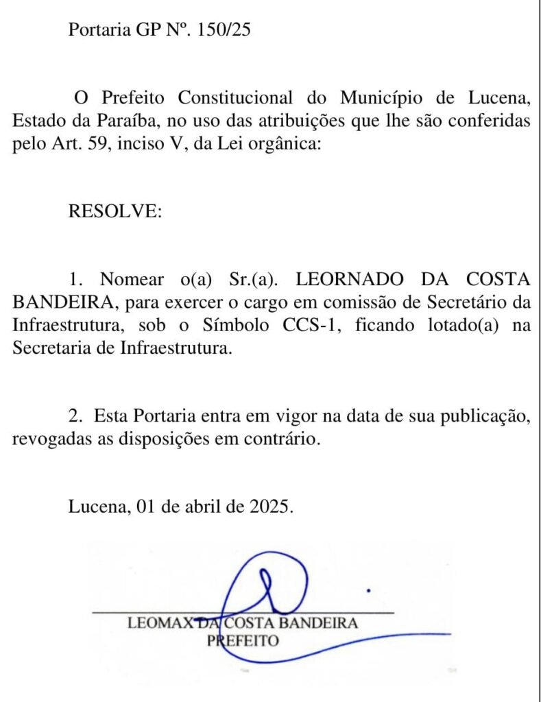 Léo Bandeira Nomeia Secretária Do Meio Ambiente E Substitui Secretário De Infraestrutura – Confira Toda Equipe Administrativa