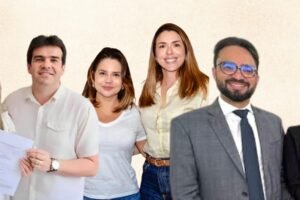 Karla Pimentel declara apoio a irmã de Hugo Mota. Já esteve com Eduardo Carneiro e Tibério Limeira. Será apoio de fidelidade com Olívia Motta?