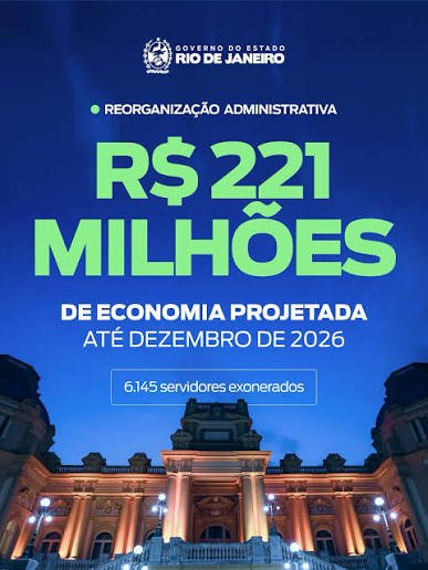 Governo do Rio de Janeiro exonera mais de 6 mil cargos comissionados e prevê economia de R$ 221 milhões